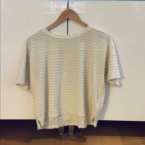 textured Madewell crop top in cream